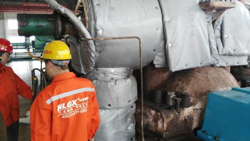 汽輪機本體保溫施工現場(chǎng)